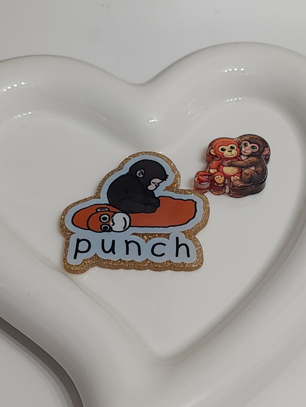 Punch Monkey Flatback Focal Beadβ Badge Keychain Crafts Jewelry Making Magnet